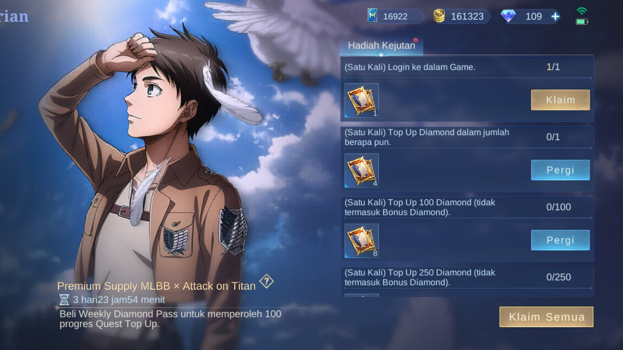 Cara Mendapatkan 29 Token Draw Attack on Titan Phase 2
