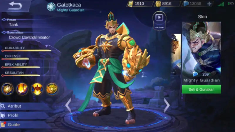 Skin gatotkaca mobile legends 3