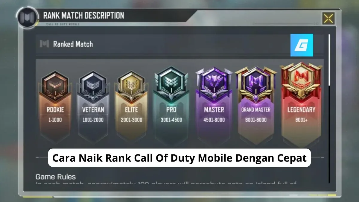 Cara naik rank call of duty mobile dengan cepat