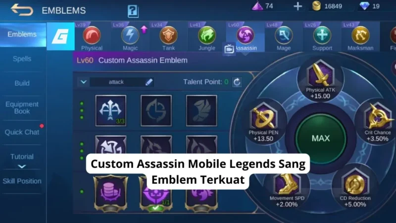 Custom Assassin Mobile Legends Sang Emblem Terkuat