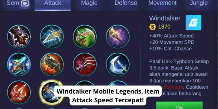 Windtalker mobile legends, item attack speed tercepat!