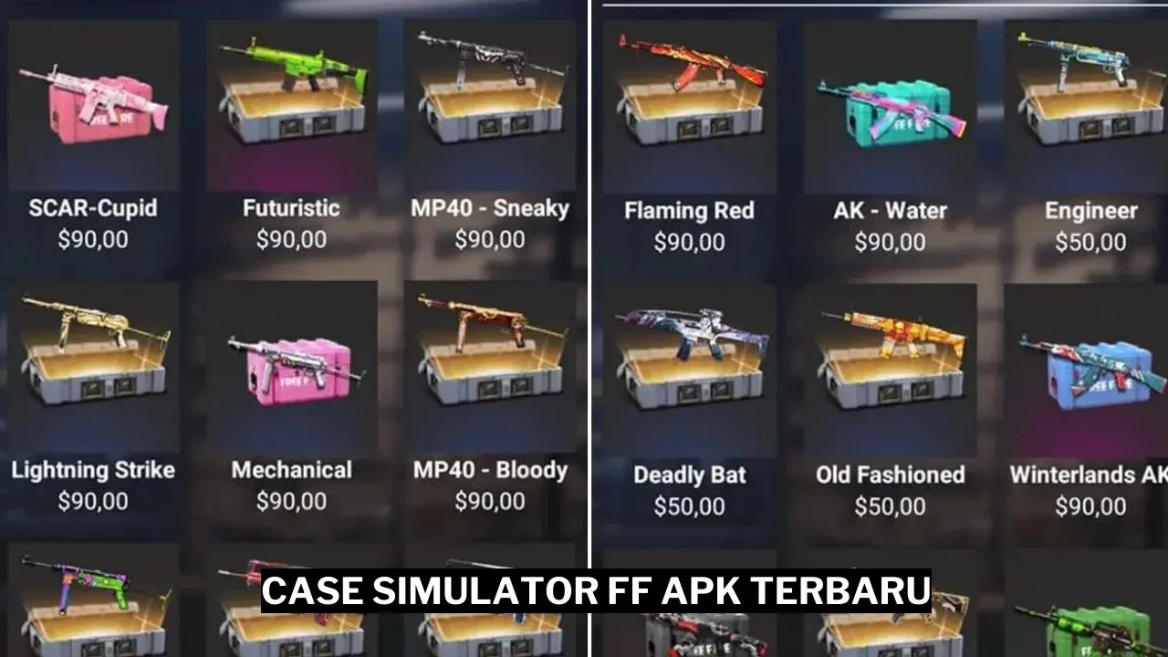 Case simulator ff apk terbaru 2024, dapatkan skin gratis = gamedaim