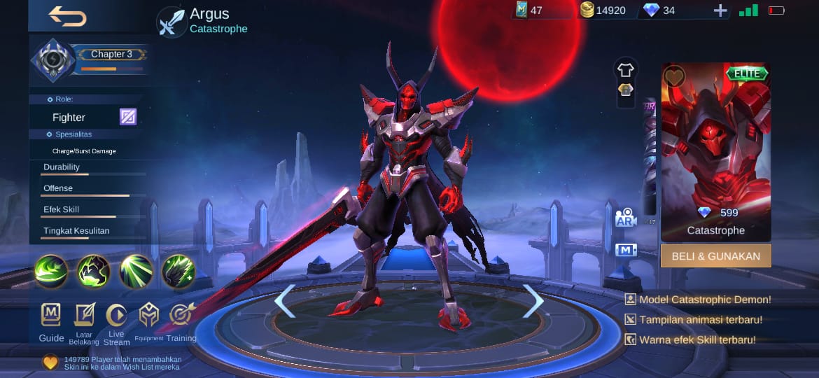 6 Skin Argus Mobile Legends (ML) 4 Skin Argus 4