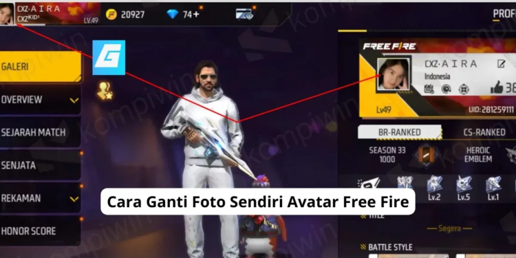 Cara ganti foto sendiri avatar free fire