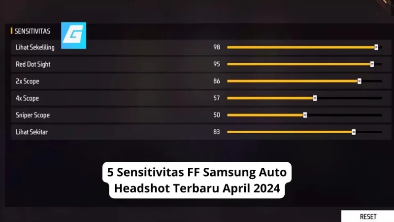 5 Sensitivitas FF Samsung Auto Headshot Terbaru April 2024