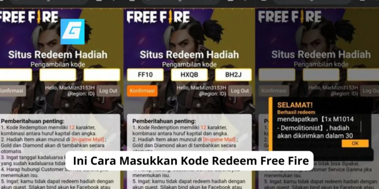 Ini cara masukkan kode redeem free fire