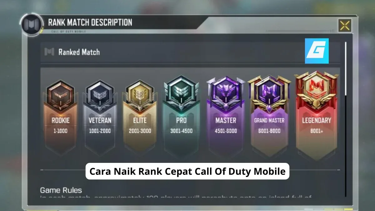 Cara naik rank cepat call of duty mobile