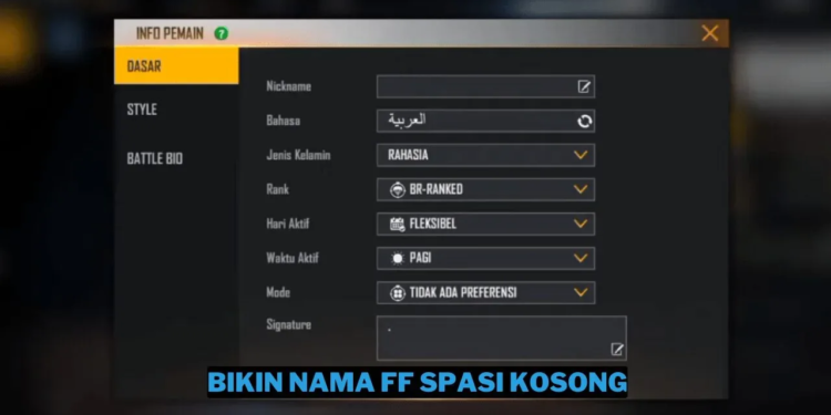 Cara bikin nama free fire (ff) spasi kosong terbaru 2024