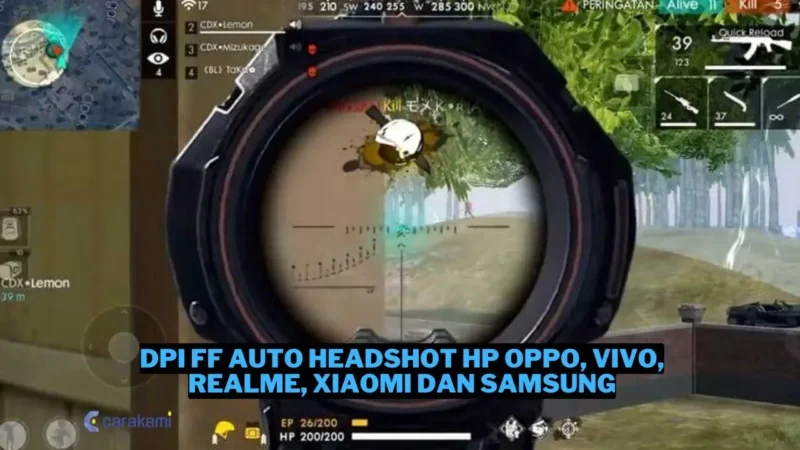 DPI FF Auto Headshot HP Oppo, Vivo, Realme, Xiaomi dan Samsung