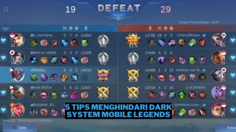 5 Tips Menghindari Dark System Mobile Legends