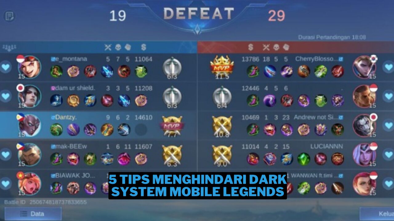 5 Tips Menghindari Dark System Mobile Legends
