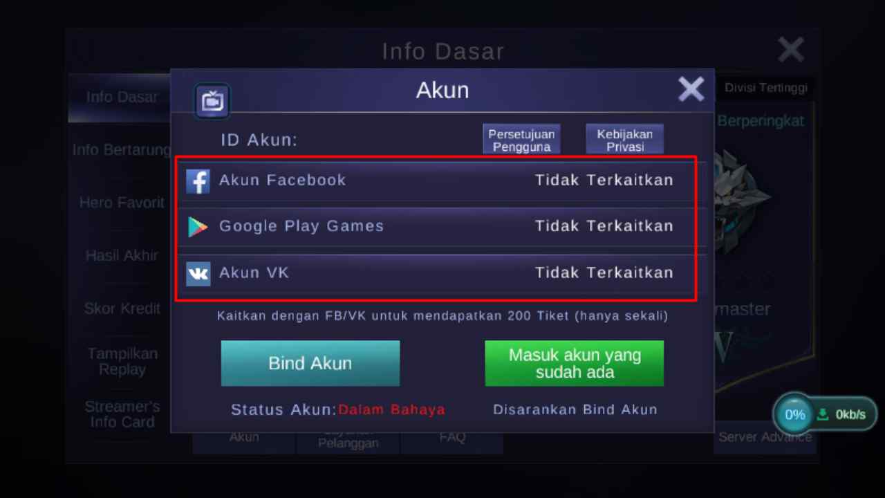 Cara hapus akun mobile legends ml secara permanen 1