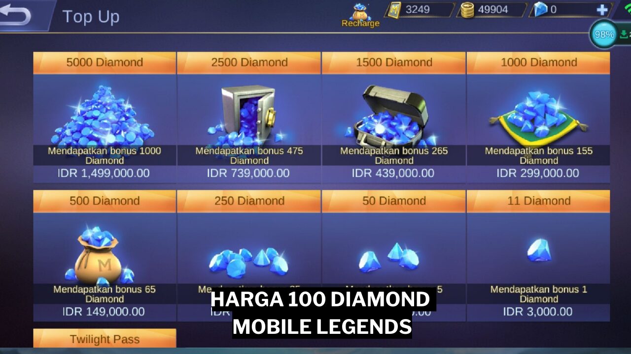Harga 100 Diamond Ml Berapa Rupiah Berikut Jawabannya! Gamedaim