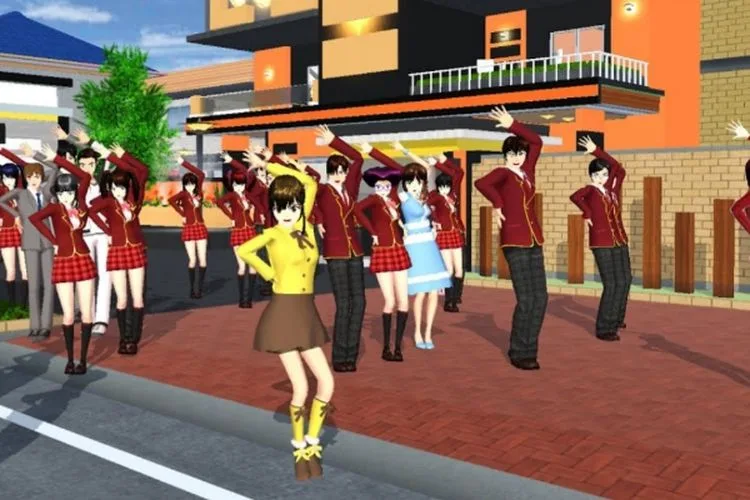 Pose Sakura School Simulator 10 Dance