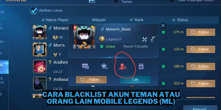 Cara blacklist akun teman atau orang lain mobile legends (ml)