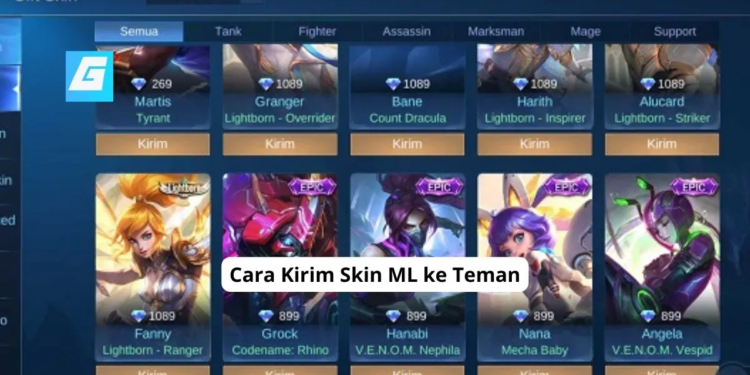 Cara kirim skin ml ke teman