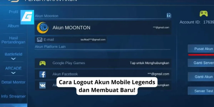 Cara logout akun mobile legends dan membuat baru!