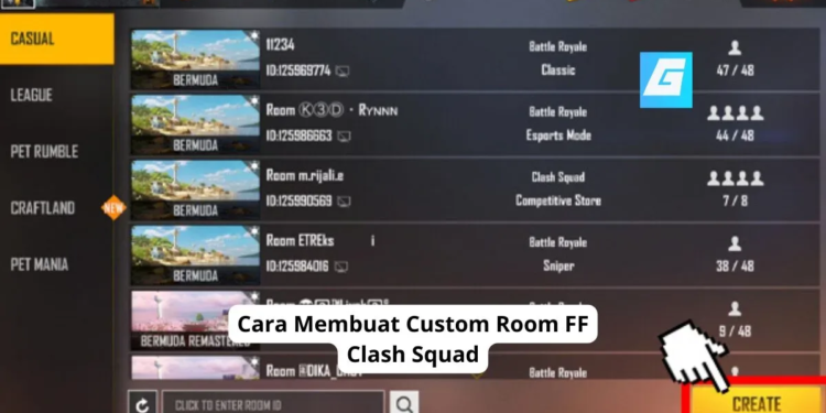 Cara membuat custom room ff clash squad