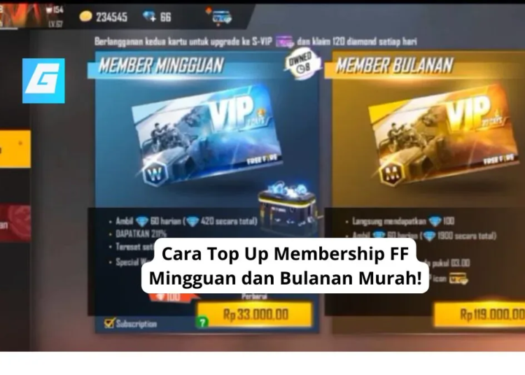 Cara top up membership ff mingguan dan bulanan murah!