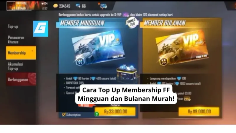 Cara Top Up Membership FF Mingguan dan Bulanan Murah!