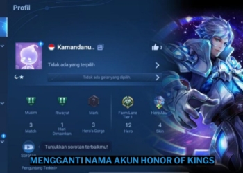 Cara mengganti nama akun honor of kings