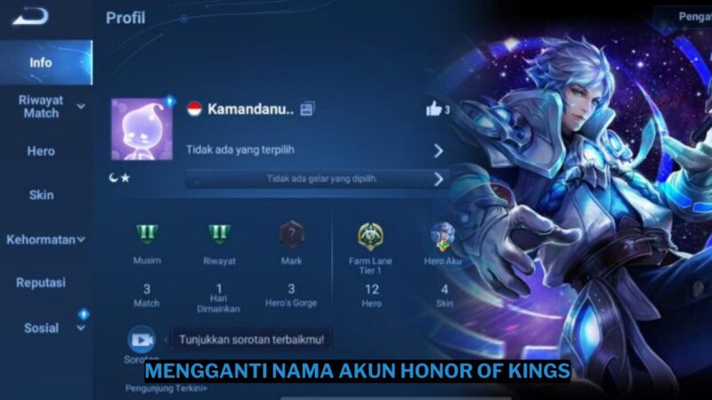 Cara Mengganti Nama Akun Honor of Kings