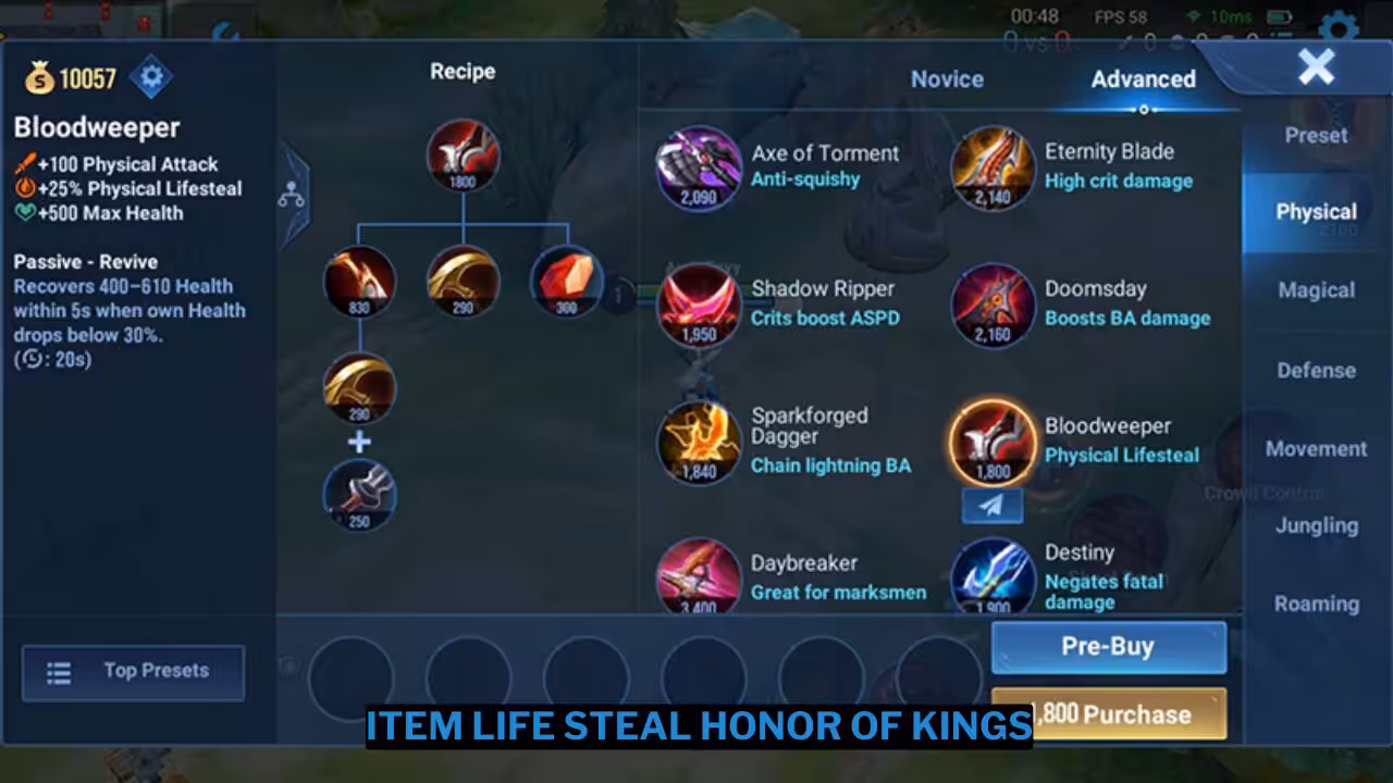 Daftar Item Life Steal Honor of Kings Lengkap 8 Daftar Item Life Steal Honor of Kings Lengkap
