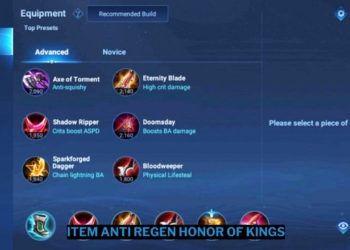 Daftar item anti regen honor of kings