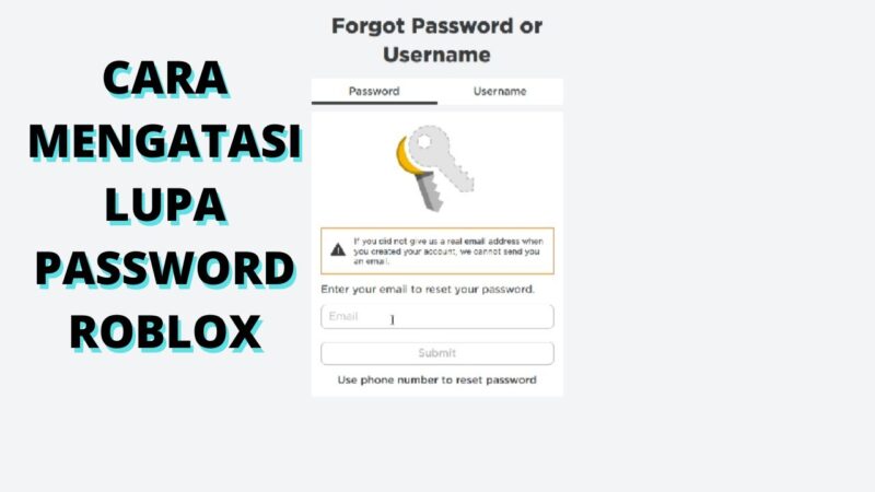 Cara mengatasi lupa password roblox