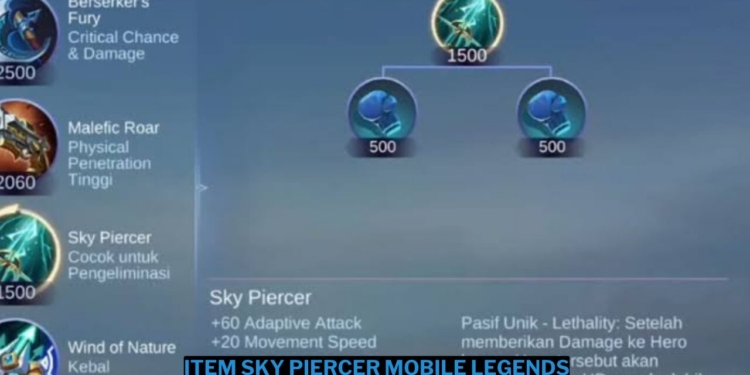 Penjelasan item sky piercer mobile legends