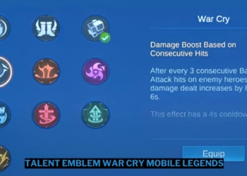 War cry adalah talent emblem di mobile legends yang dirancang untuk meningkatkan agresivitas dan daya serang hero dalam pertempuran