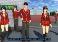 Karakter di game sakura school simulator