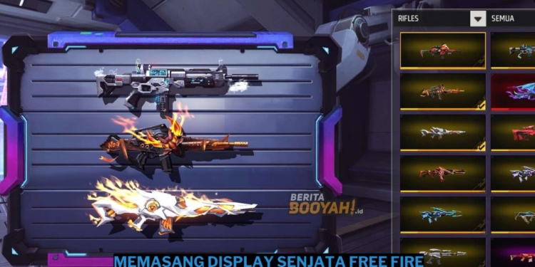 Cara memasang display senjata free fire (ff)