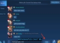 Cara menghapus chat pribadi mobile legends