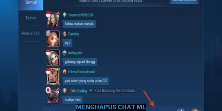 Cara menghapus chat pribadi mobile legends