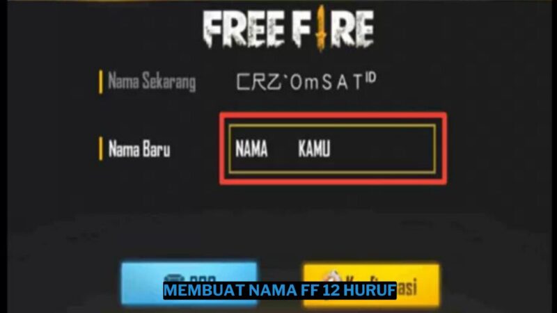 Cara Membuat Nama FF Lebih Dari 12 Huruf