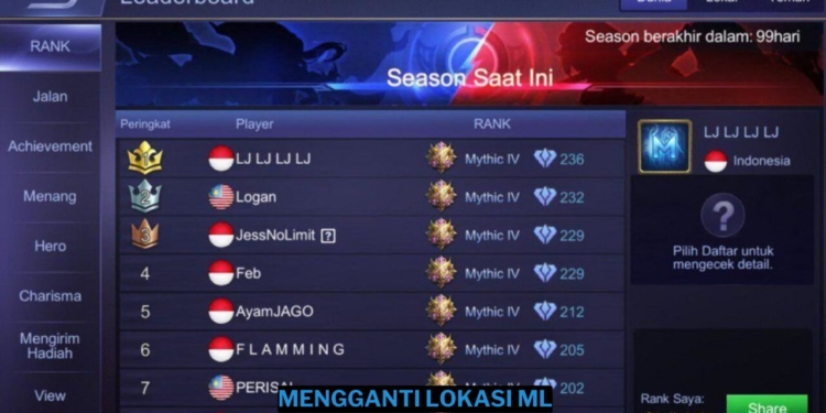 Cara mengganti lokasi mobile legends (ml)