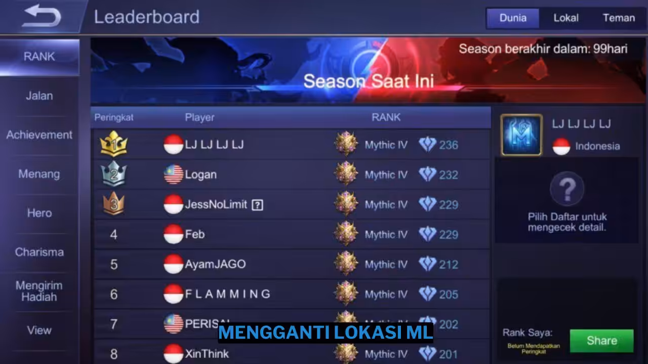 Cara Mengganti Lokasi Mobile Legends (ML)