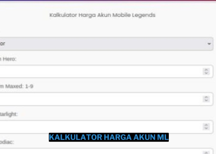 Kalkulator harga akun mobile legends (ml)