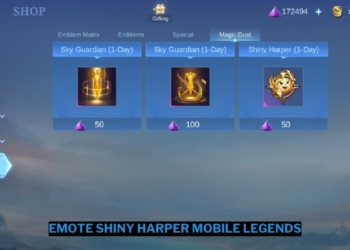 Cara dapatkan emote shiny harper mobile legends