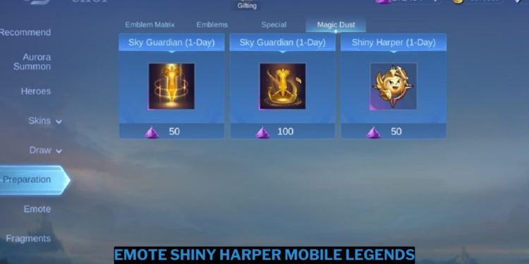 Cara dapatkan emote shiny harper mobile legends