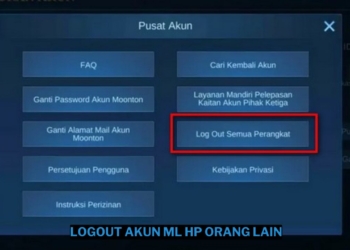 Cara logout akun ml kita di hp orang lain