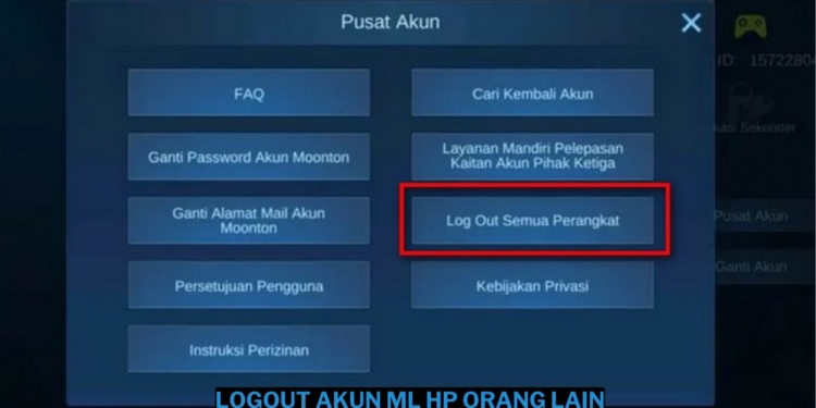 Cara logout akun ml kita di hp orang lain