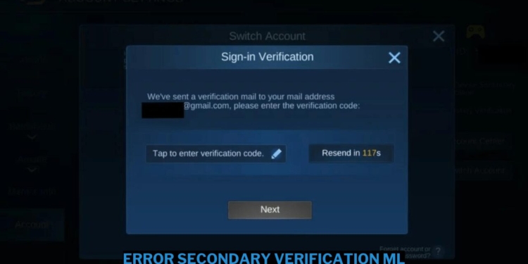 Mengatasi error fitur secondary verification mobile legends