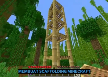 Cara membuat scaffolding di minecraft mudah