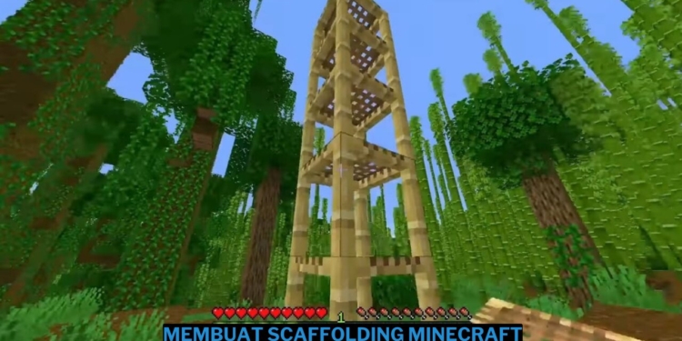 Cara membuat scaffolding di minecraft mudah