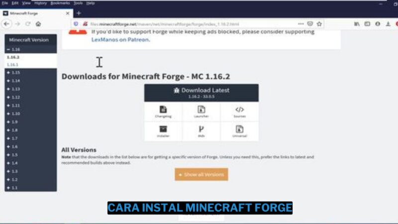 Cara Instal Minecraft Forge dengan Mudah