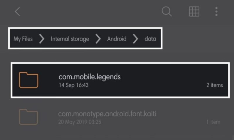 Cara Cek Lokasi File Data Mobile Legends (ml)