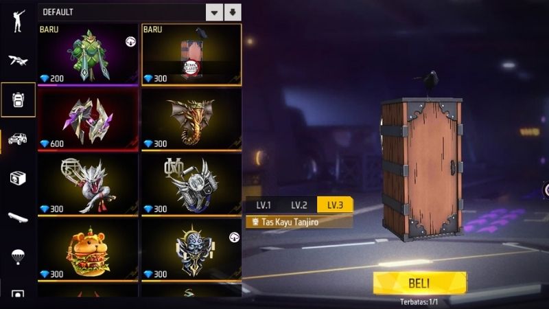 Tips Mendapatkan Tas Kayu Tanjiro Di Token Wheel Free Fire