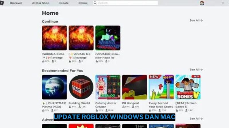 Cara Update Roblox di Windows dan Mac